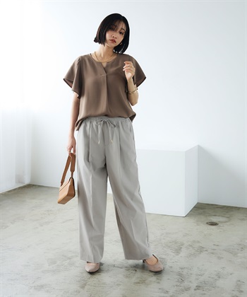 CROSS FUNCTION 《防汚》エブ楽 タックストレートイージーパンツ_subthumb_6