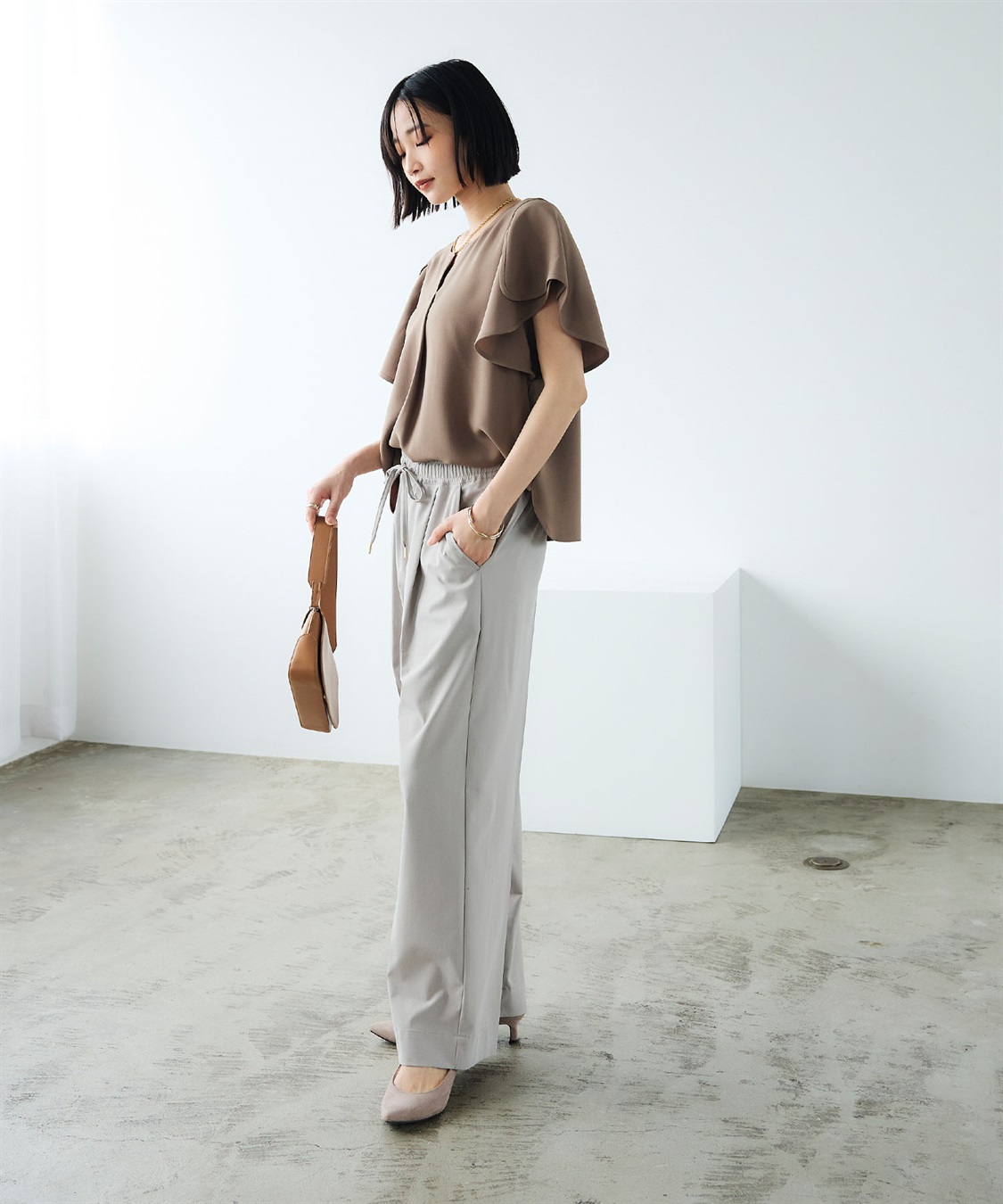 CROSS FUNCTION 《防汚》エブ楽 タックストレートイージーパンツ_sub_8