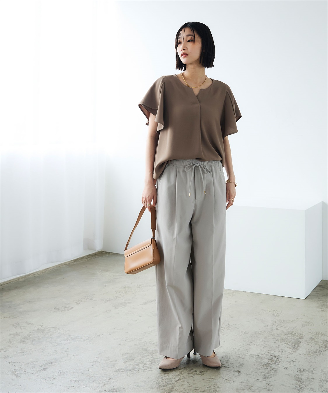 CROSS FUNCTION 《防汚》エブ楽 タックストレートイージーパンツ_sub_10