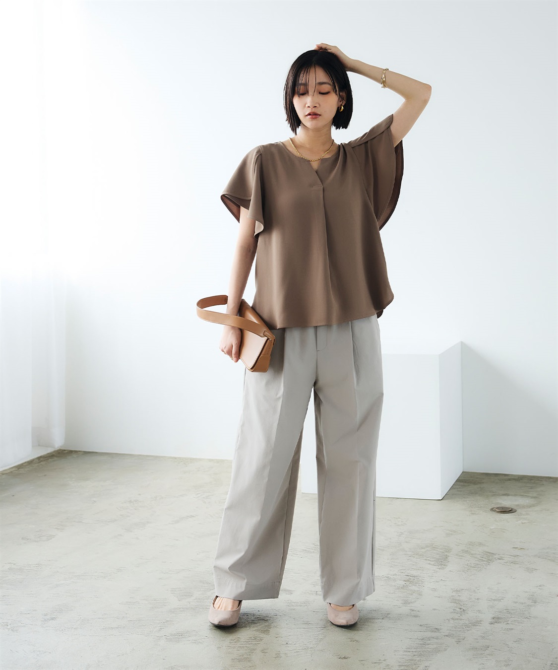 CROSS FUNCTION 《防汚》エブ楽 タックストレートイージーパンツ_sub_11