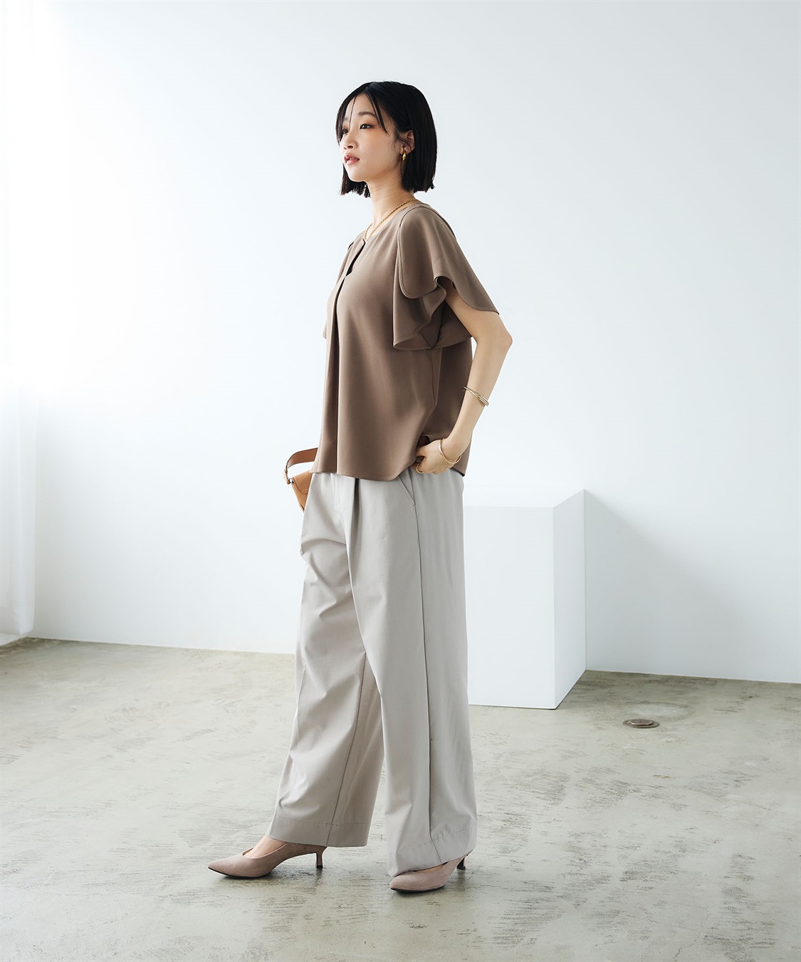 CROSS FUNCTION 《防汚》エブ楽 タックストレートイージーパンツ_sub_14