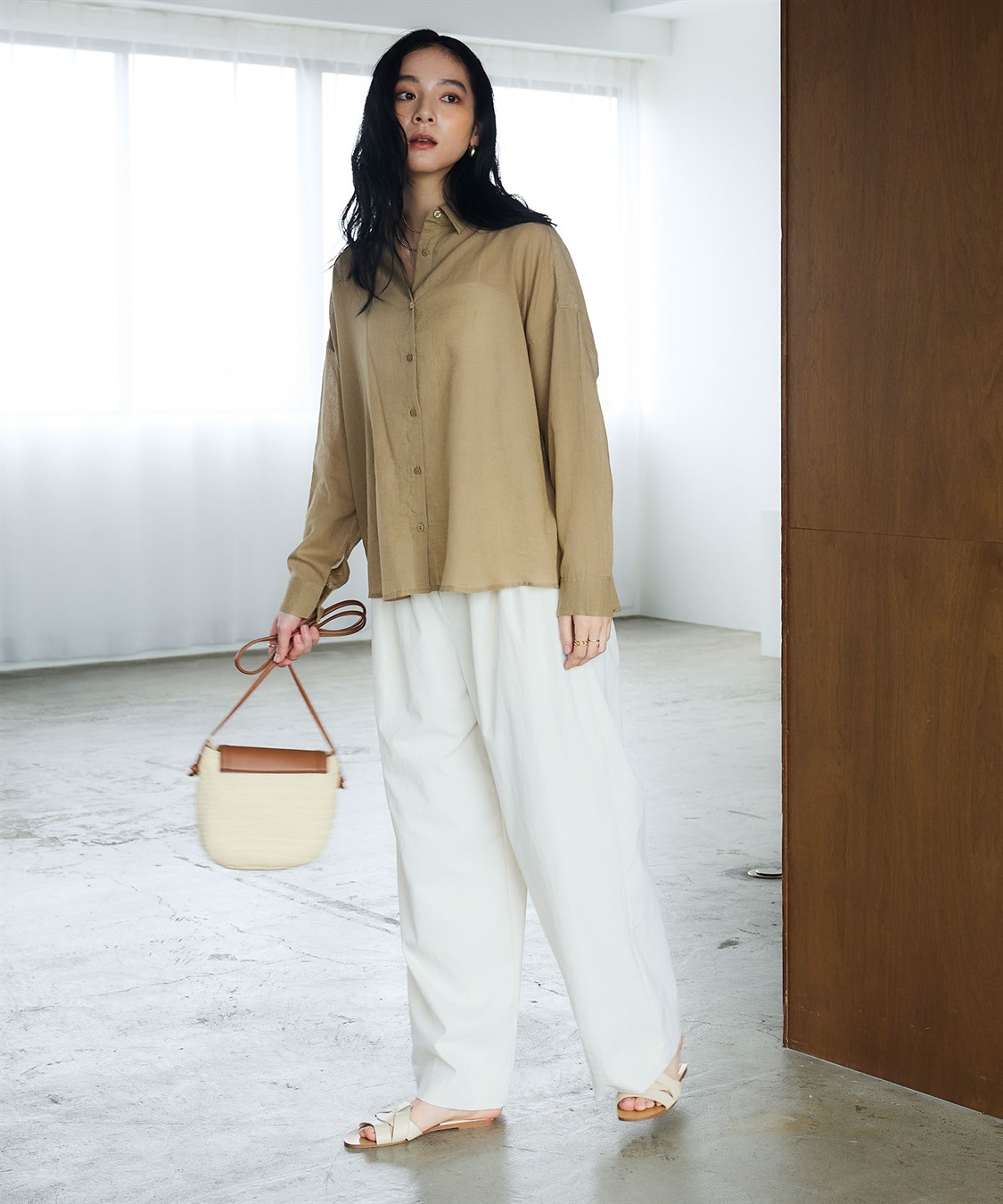 CROSS FUNCTION 《防汚》エブ楽 タックストレートイージーパンツ_sub_17