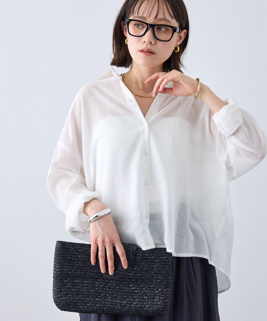 CROSS FUNCTION 《通気性》エブ楽 ガーゼビックベーシックシャツ_sub_1