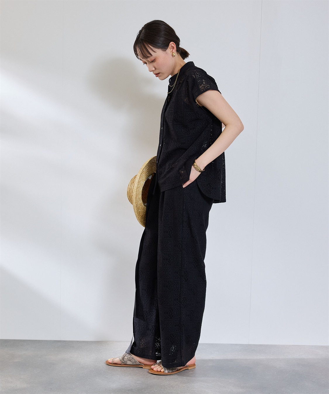 CROSS FUNCTION サマ美え レースフレンチスリーブブラウス_sub_18