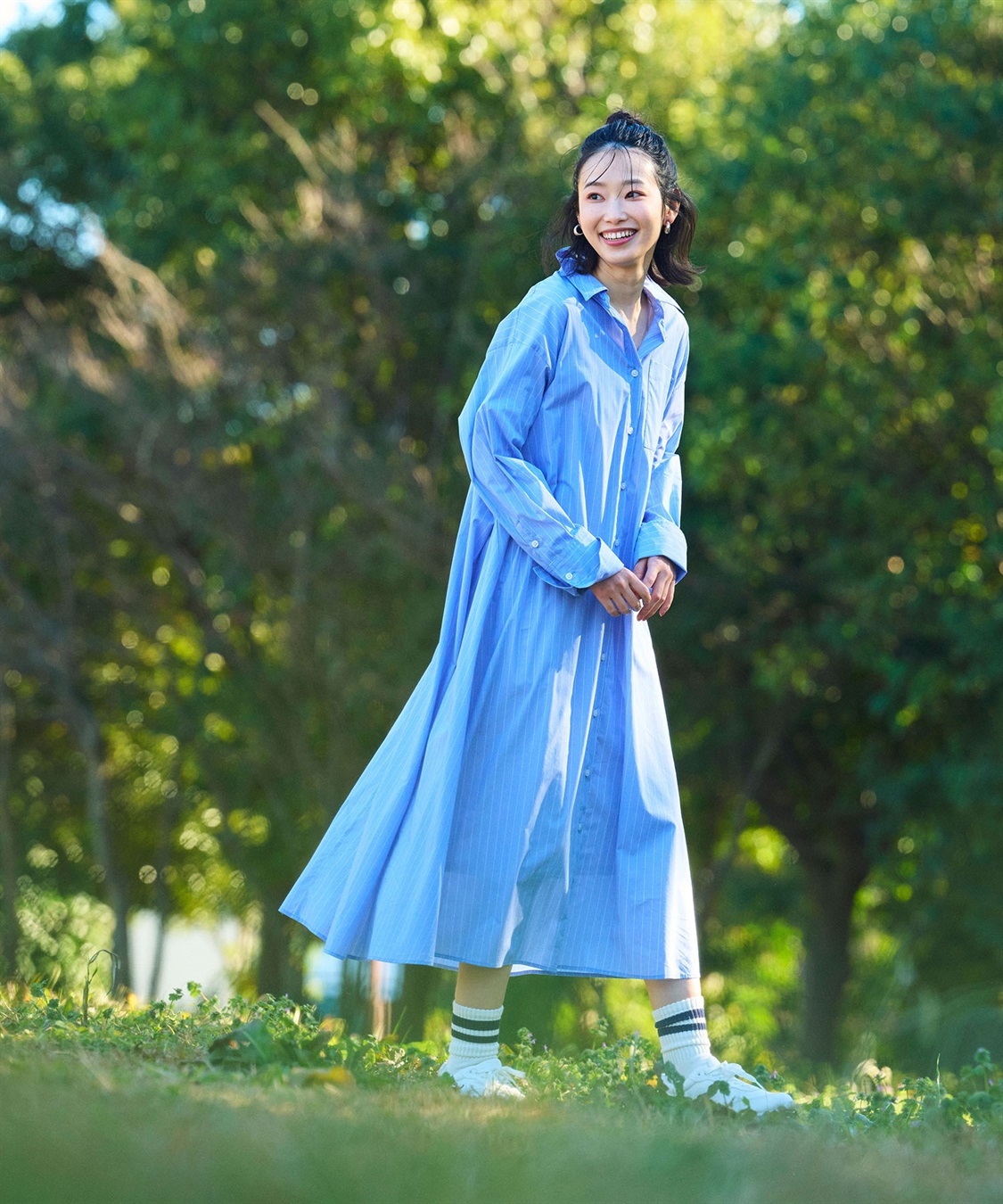 CROSS FUNCTION 《シワになりにくい》サマ美え ボリュームシャツワンピース_sub_11