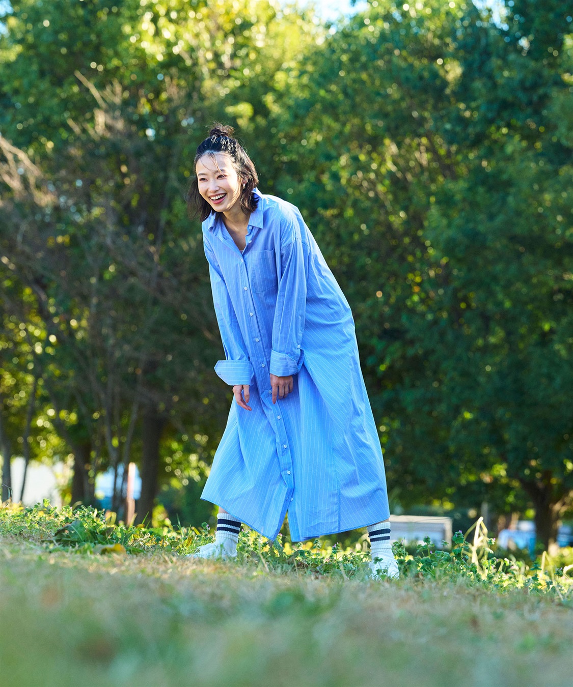 CROSS FUNCTION 《シワになりにくい》サマ美え ボリュームシャツワンピース_sub_12