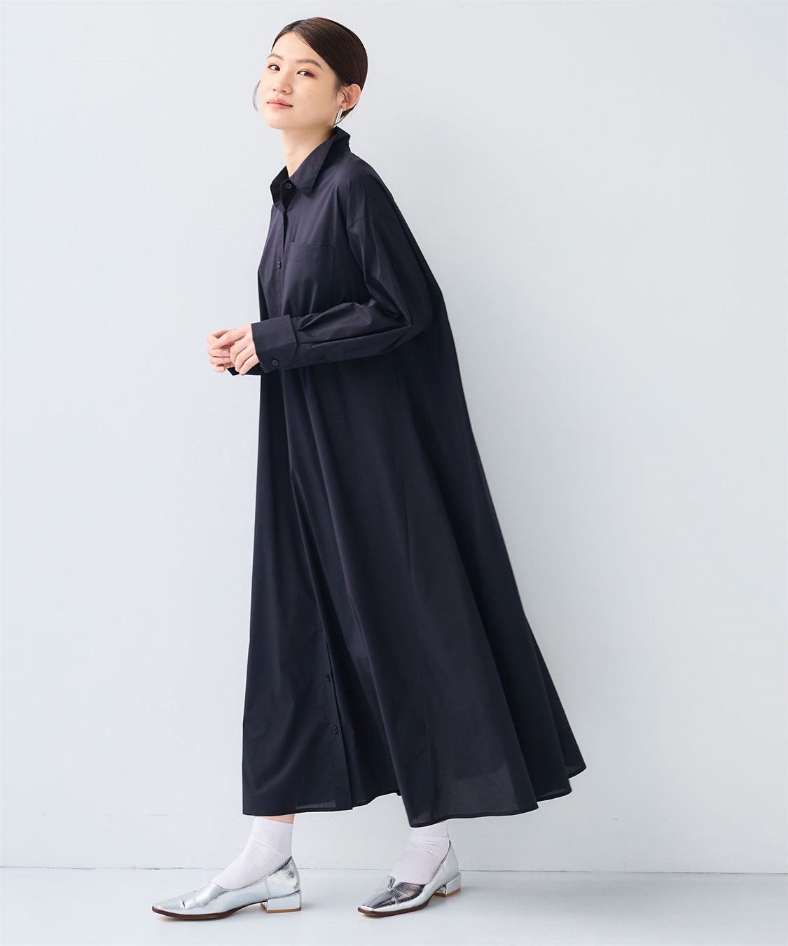 CROSS FUNCTION 《シワになりにくい》サマ美え ボリュームシャツワンピース_sub_16