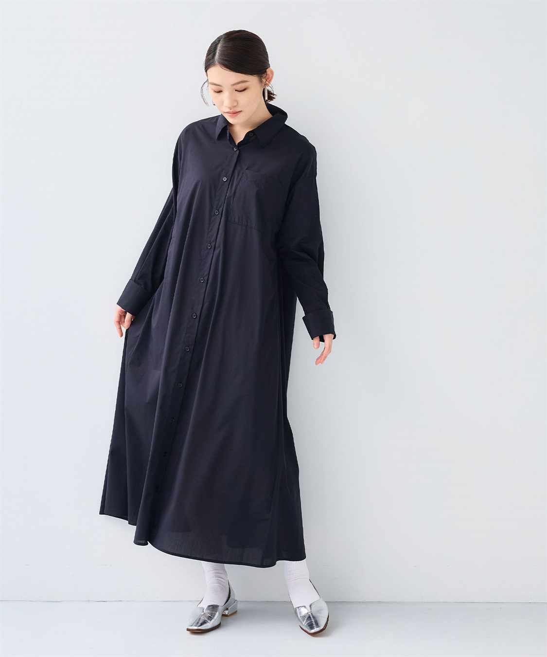 CROSS FUNCTION 《シワになりにくい》サマ美え ボリュームシャツワンピース_sub_17