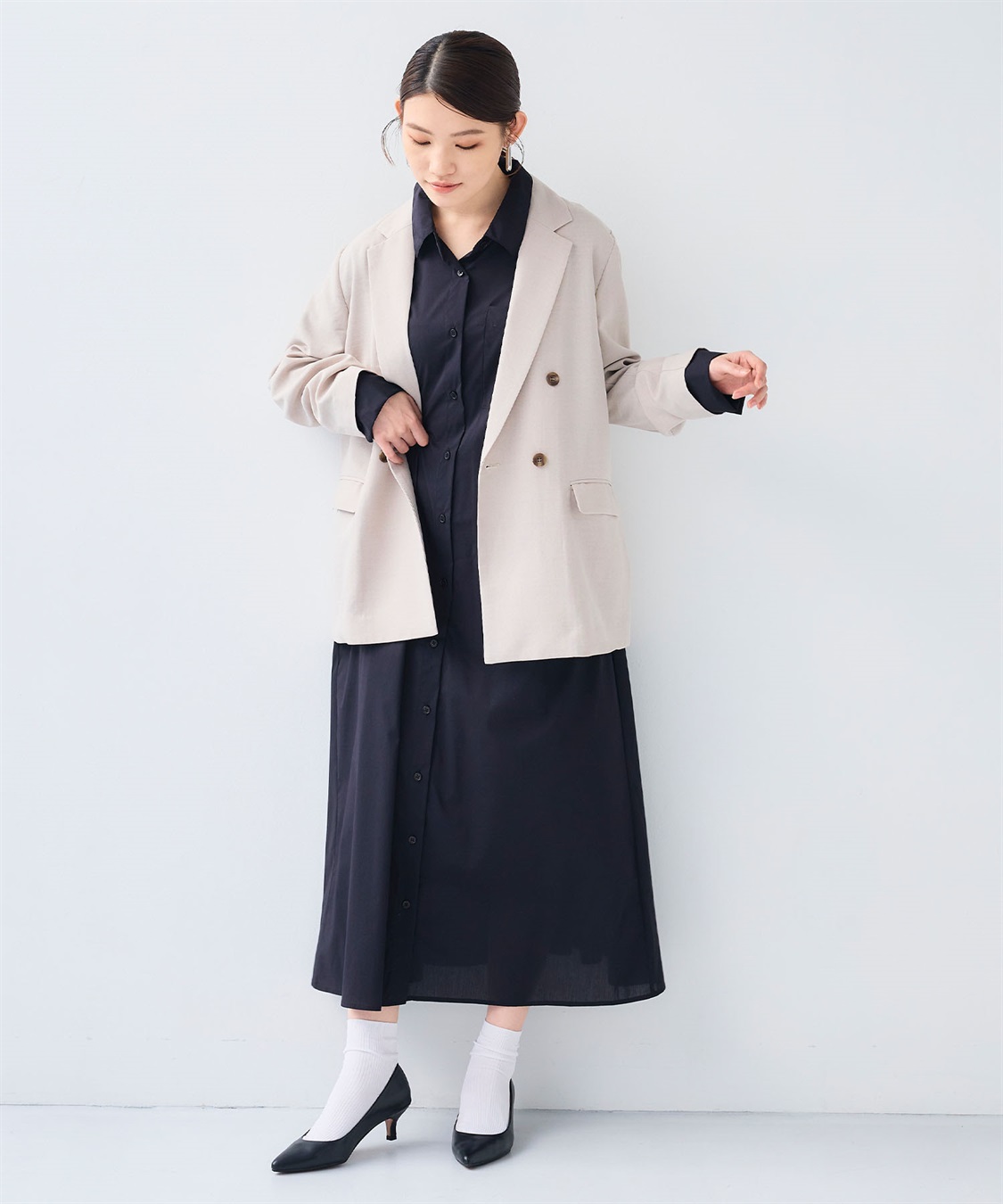 CROSS FUNCTION 《シワになりにくい》サマ美え ボリュームシャツワンピース_sub_20