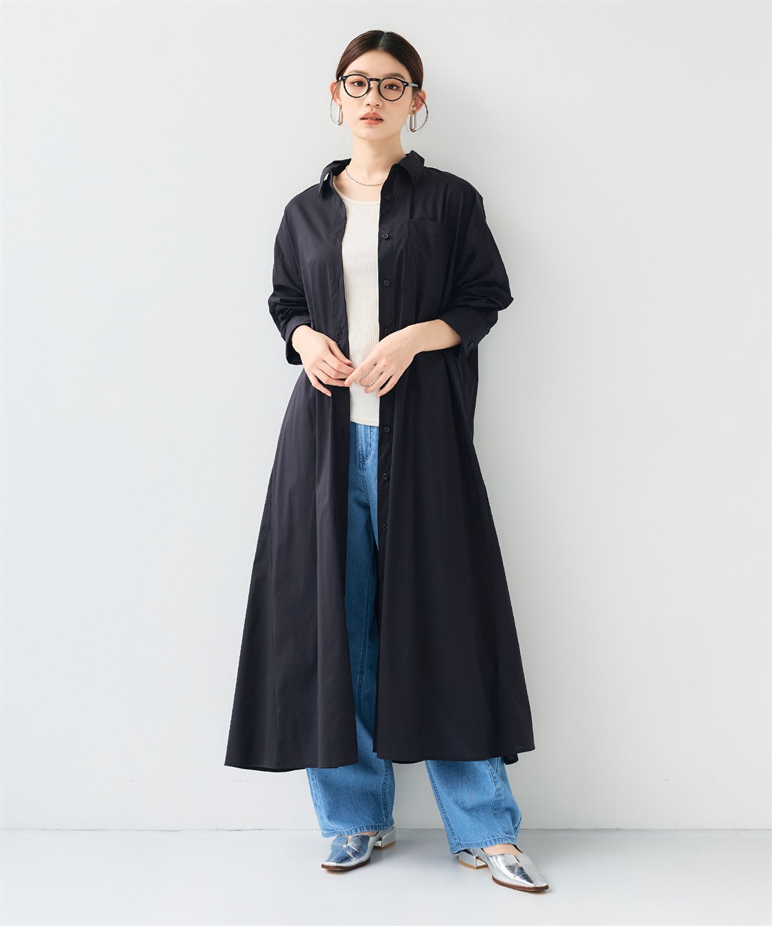 CROSS FUNCTION 《シワになりにくい》サマ美え ボリュームシャツワンピース_sub_21