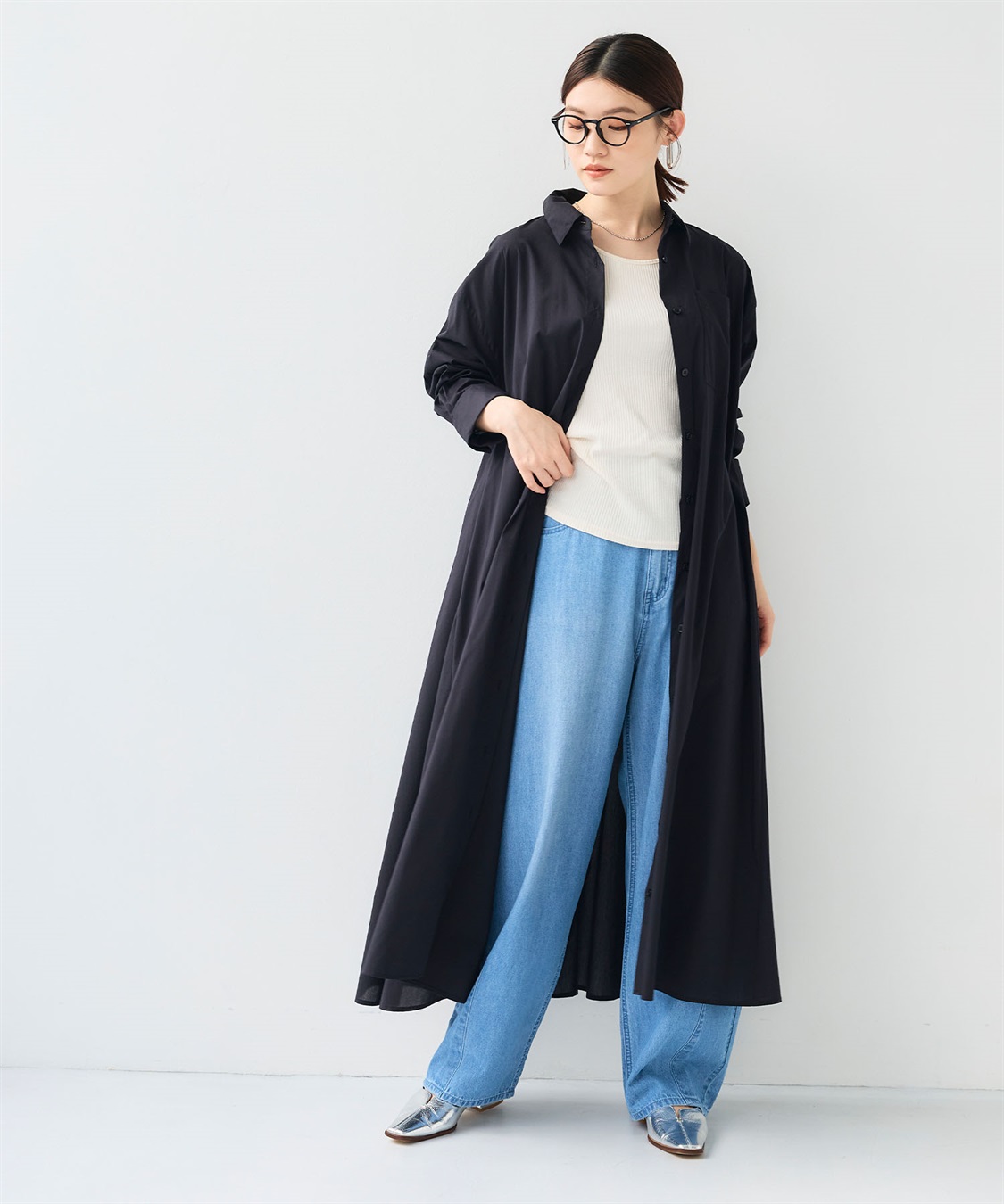 CROSS FUNCTION 《シワになりにくい》サマ美え ボリュームシャツワンピース_sub_22