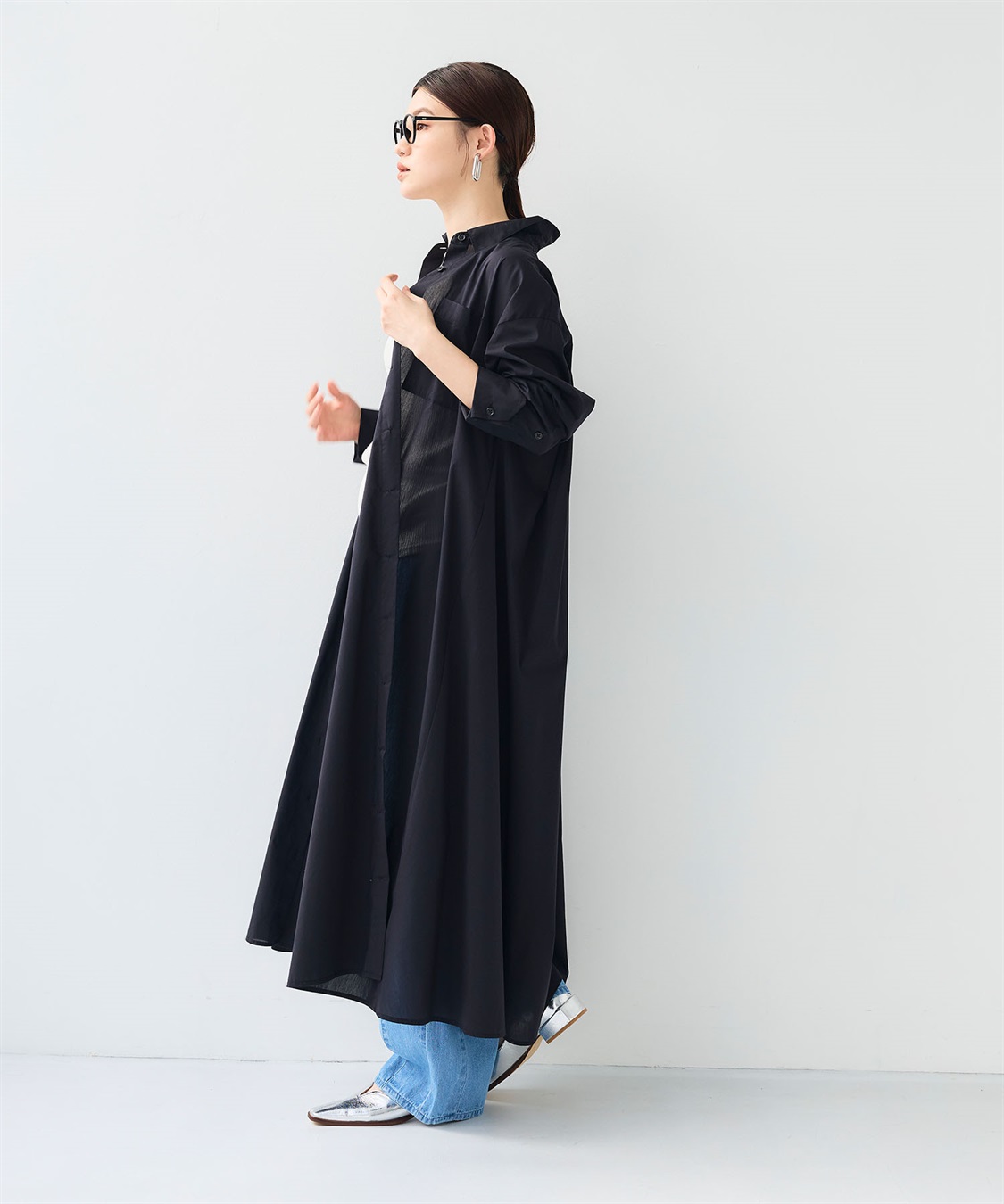 CROSS FUNCTION 《シワになりにくい》サマ美え ボリュームシャツワンピース_sub_23