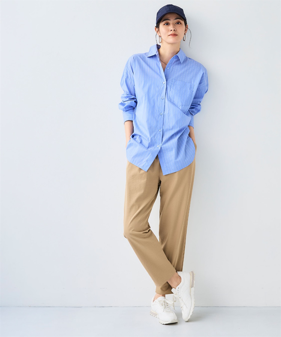 CROSS FUNCTION 《シワになりにくい》サマ美え ビックシルエットタックシャツ_sub_8