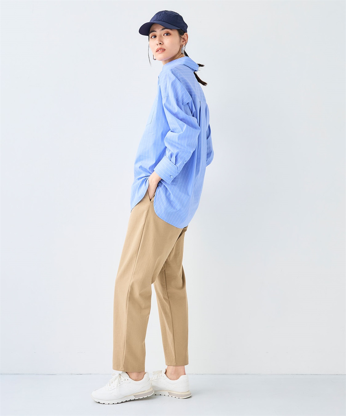 CROSS FUNCTION 《シワになりにくい》サマ美え ビックシルエットタックシャツ_sub_10