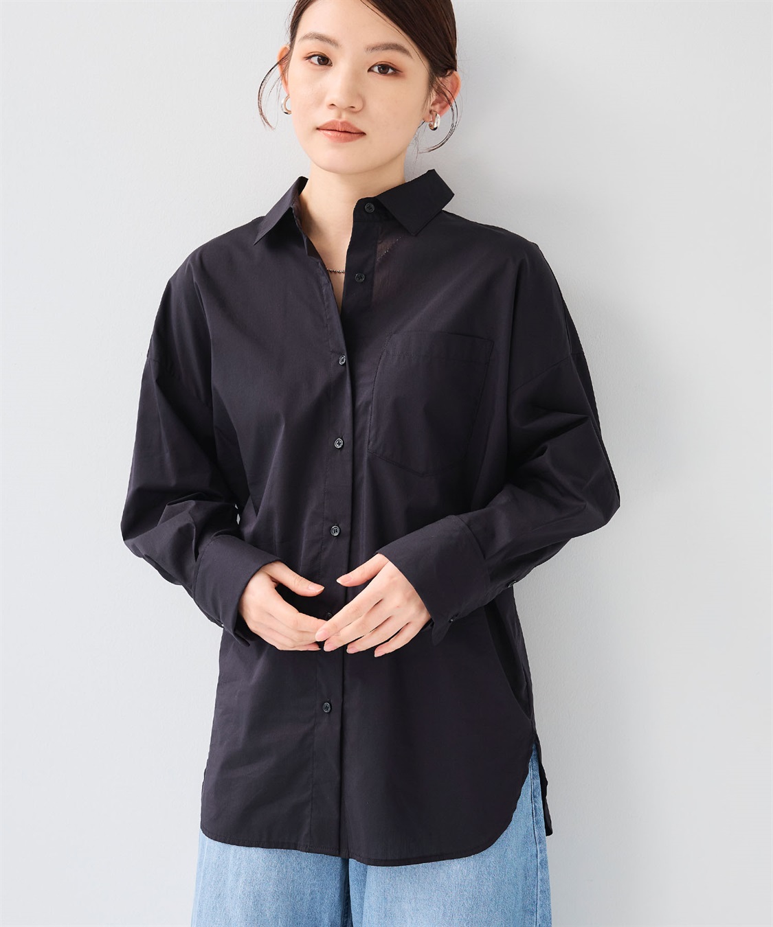 CROSS FUNCTION 《シワになりにくい》サマ美え ビックシルエットタックシャツ_sub_12