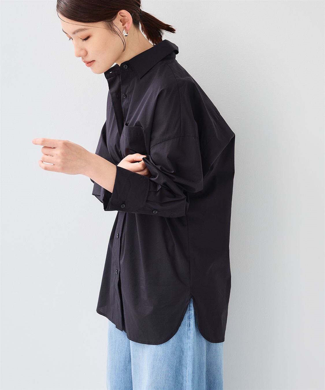 CROSS FUNCTION 《シワになりにくい》サマ美え ビックシルエットタックシャツ_sub_15
