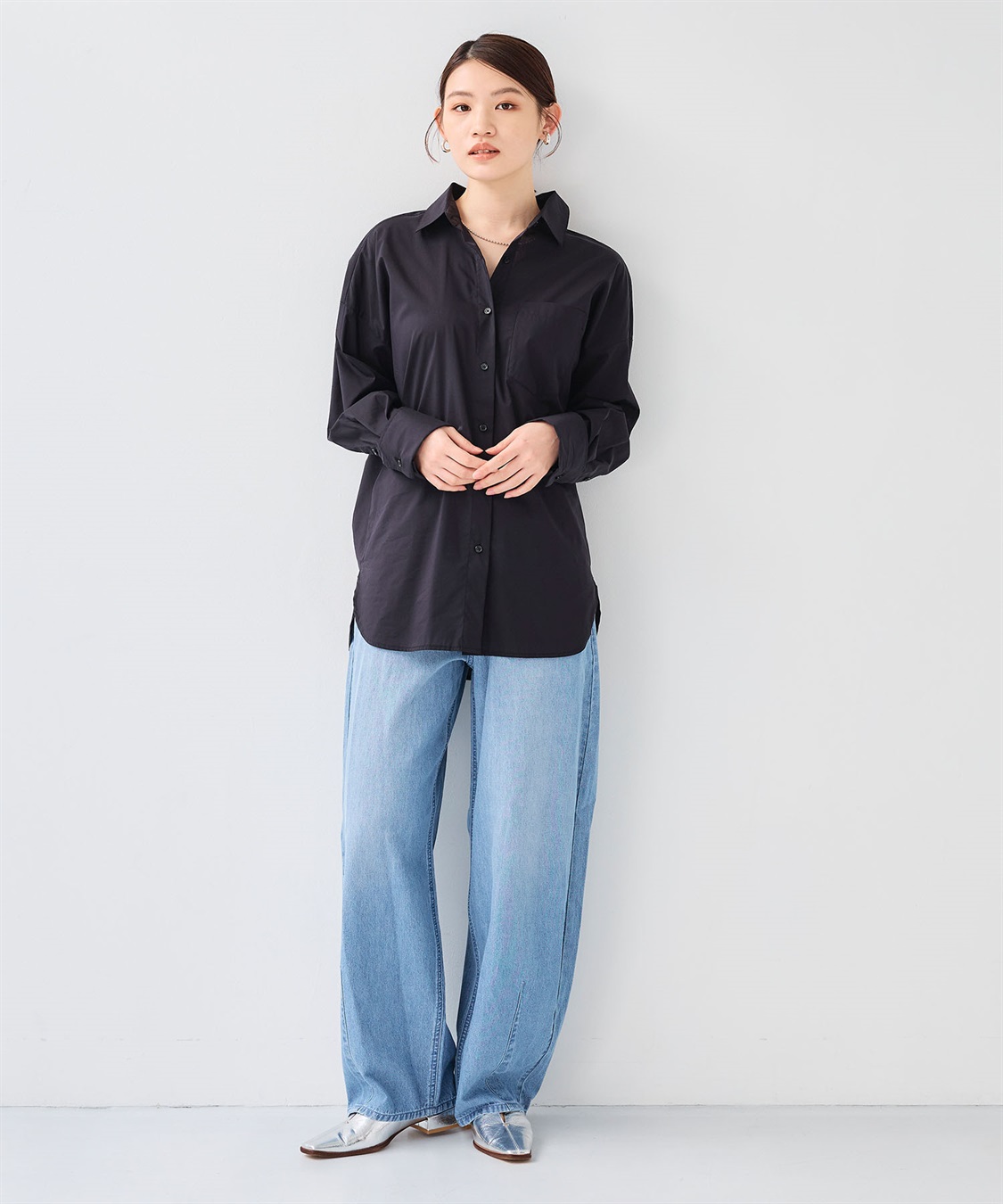 CROSS FUNCTION 《シワになりにくい》サマ美え ビックシルエットタックシャツ_sub_16