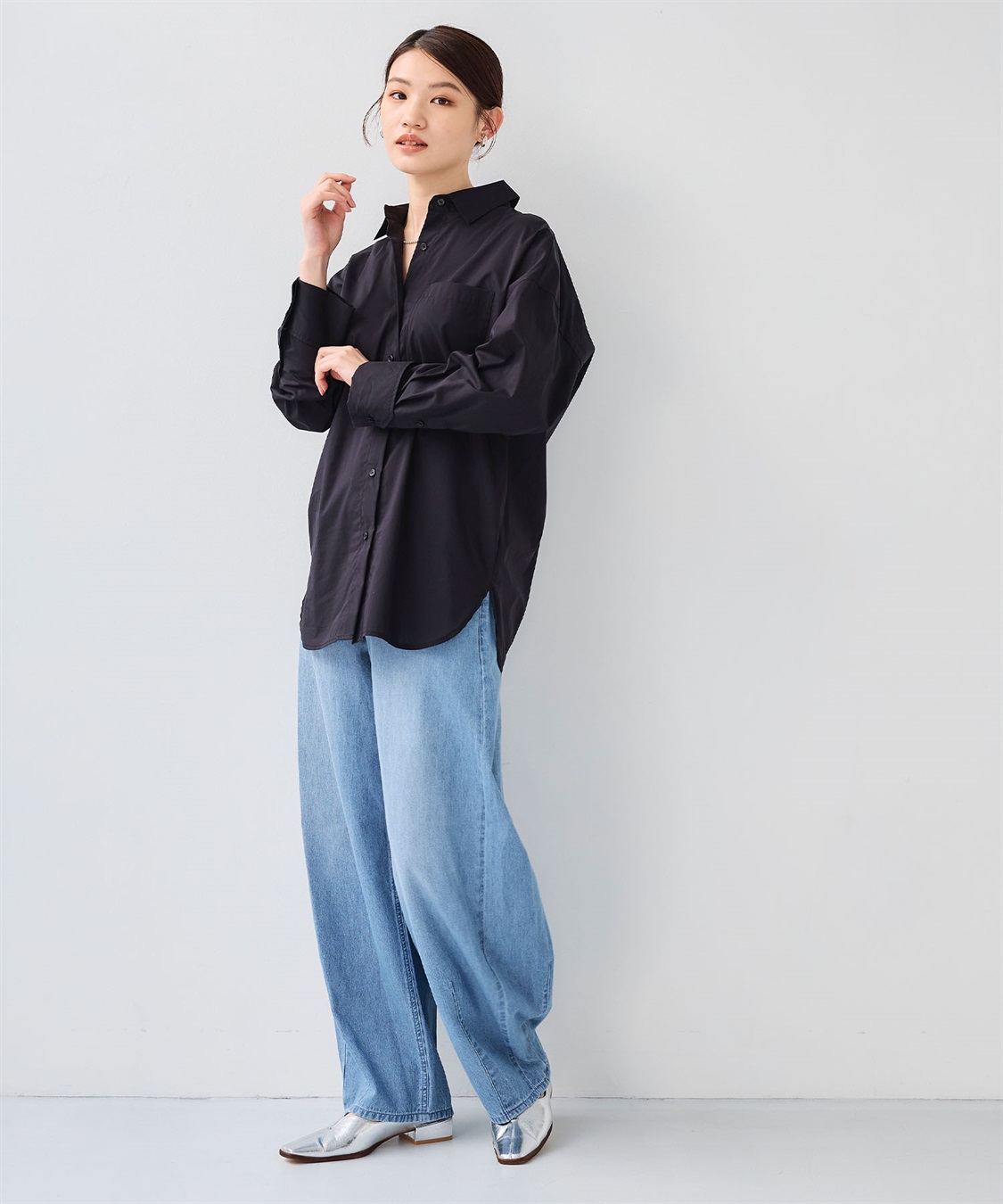 CROSS FUNCTION 《シワになりにくい》サマ美え ビックシルエットタックシャツ_sub_18