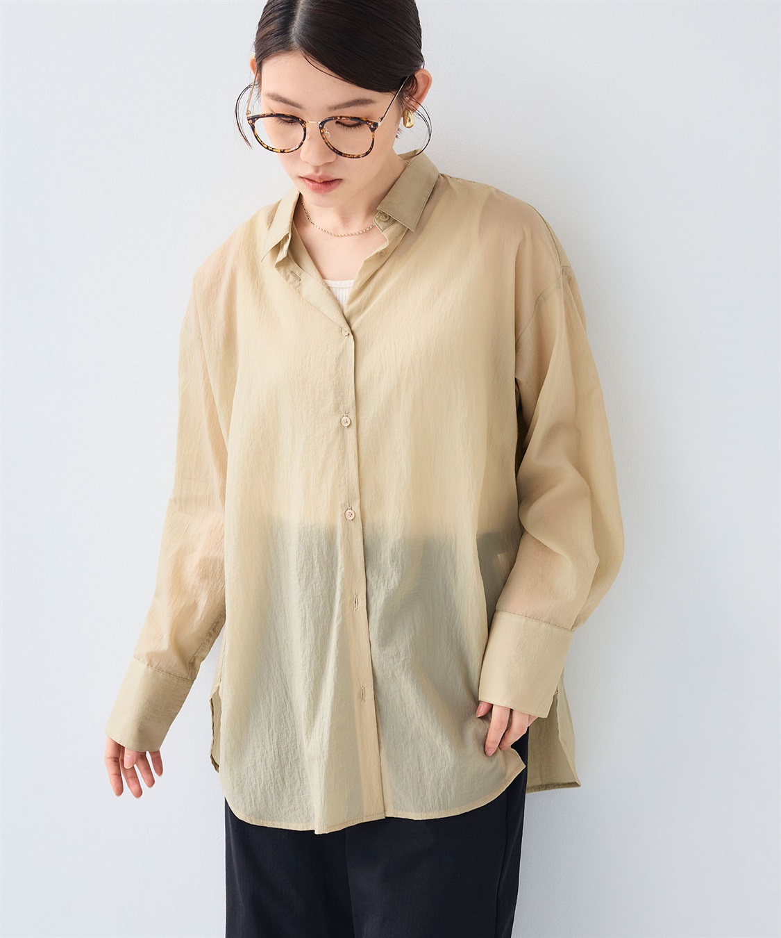 Summer sale QTUME（クチューム）リネンオーバーシャツ ナチュラルなシアー感 自然な光沢 最高級のリネン素材 ごわつきがない ドルマンスリーブ AQW】リネンシャツ