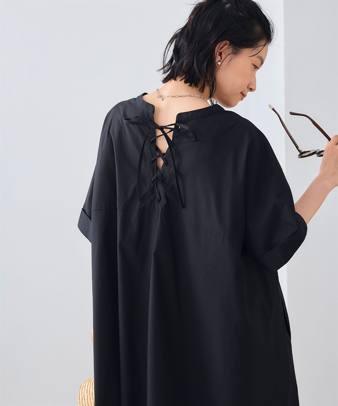 CROSS FUNCTION 《シワになりにくい》エブ楽 ブロードバックデザインワンピース_sub_9