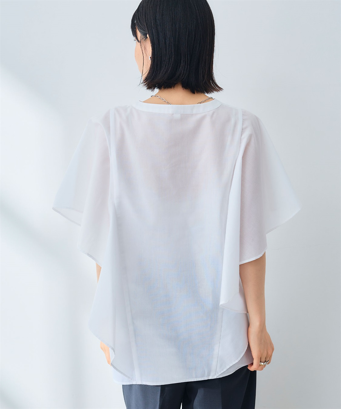 CROSS FUNCTION 《シワになりにくい》エブ楽 ブロードフリルスリーブブラウス_sub_6