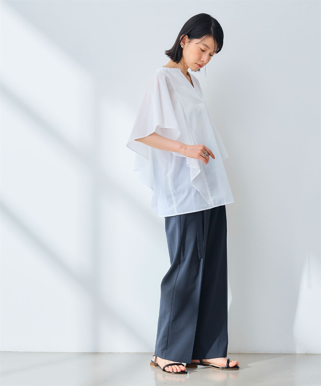 CROSS FUNCTION 《シワになりにくい》エブ楽 ブロードフリルスリーブブラウス_sub_11