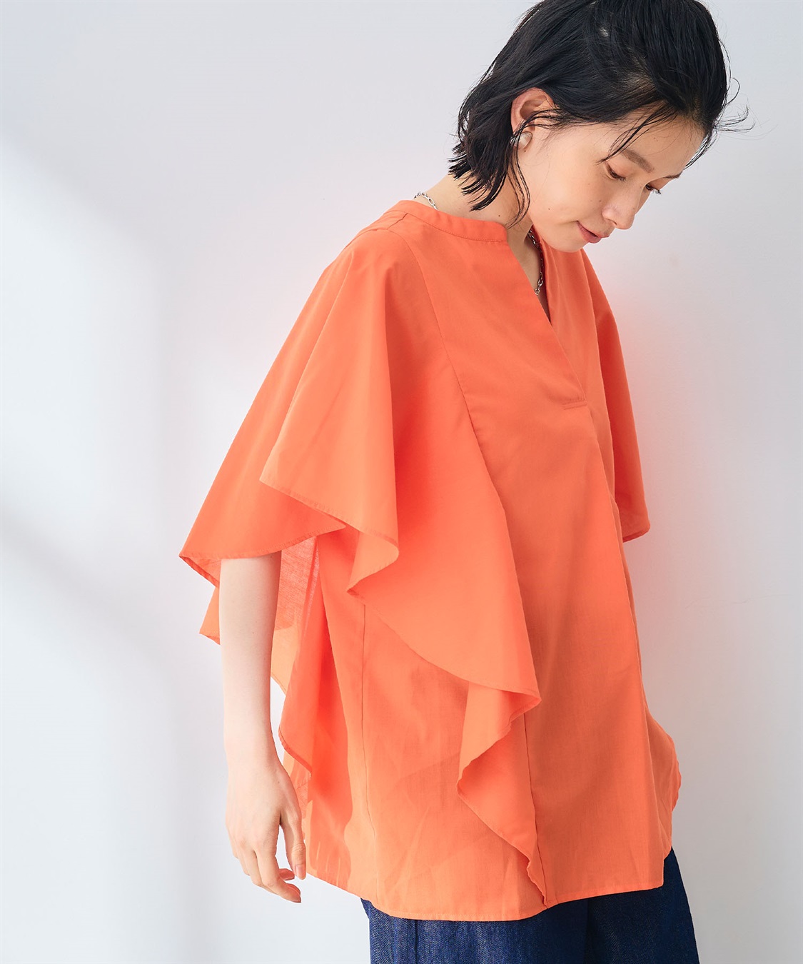 CROSS FUNCTION 《シワになりにくい》エブ楽 ブロードフリルスリーブブラウス_sub_18