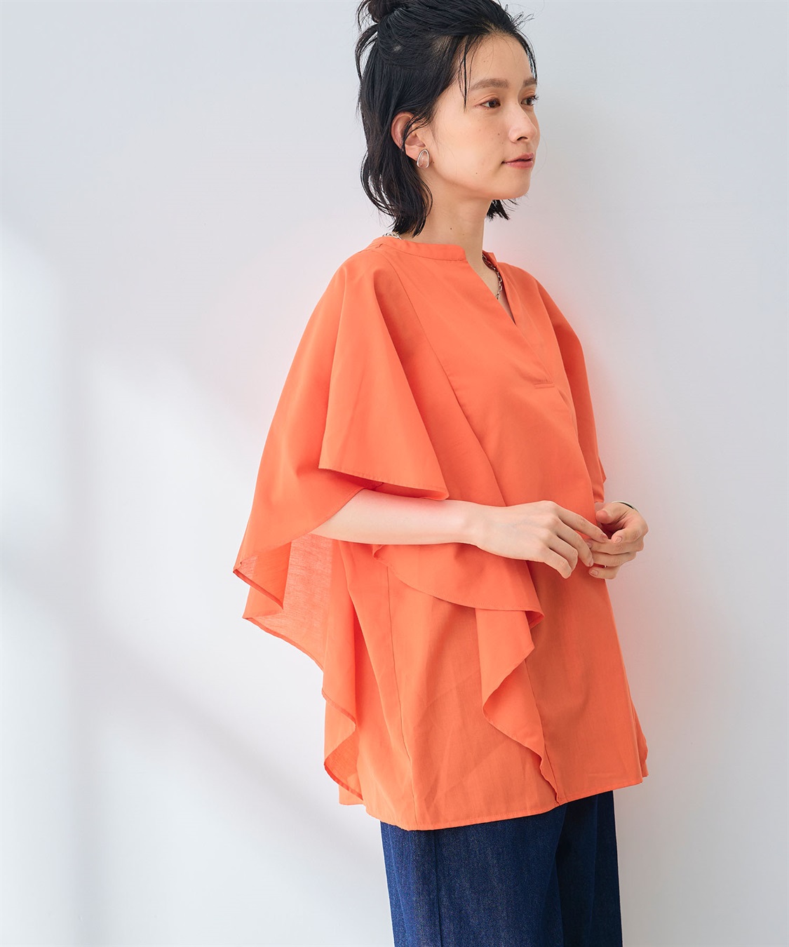 CROSS FUNCTION 《シワになりにくい》エブ楽 ブロードフリルスリーブブラウス_sub_19