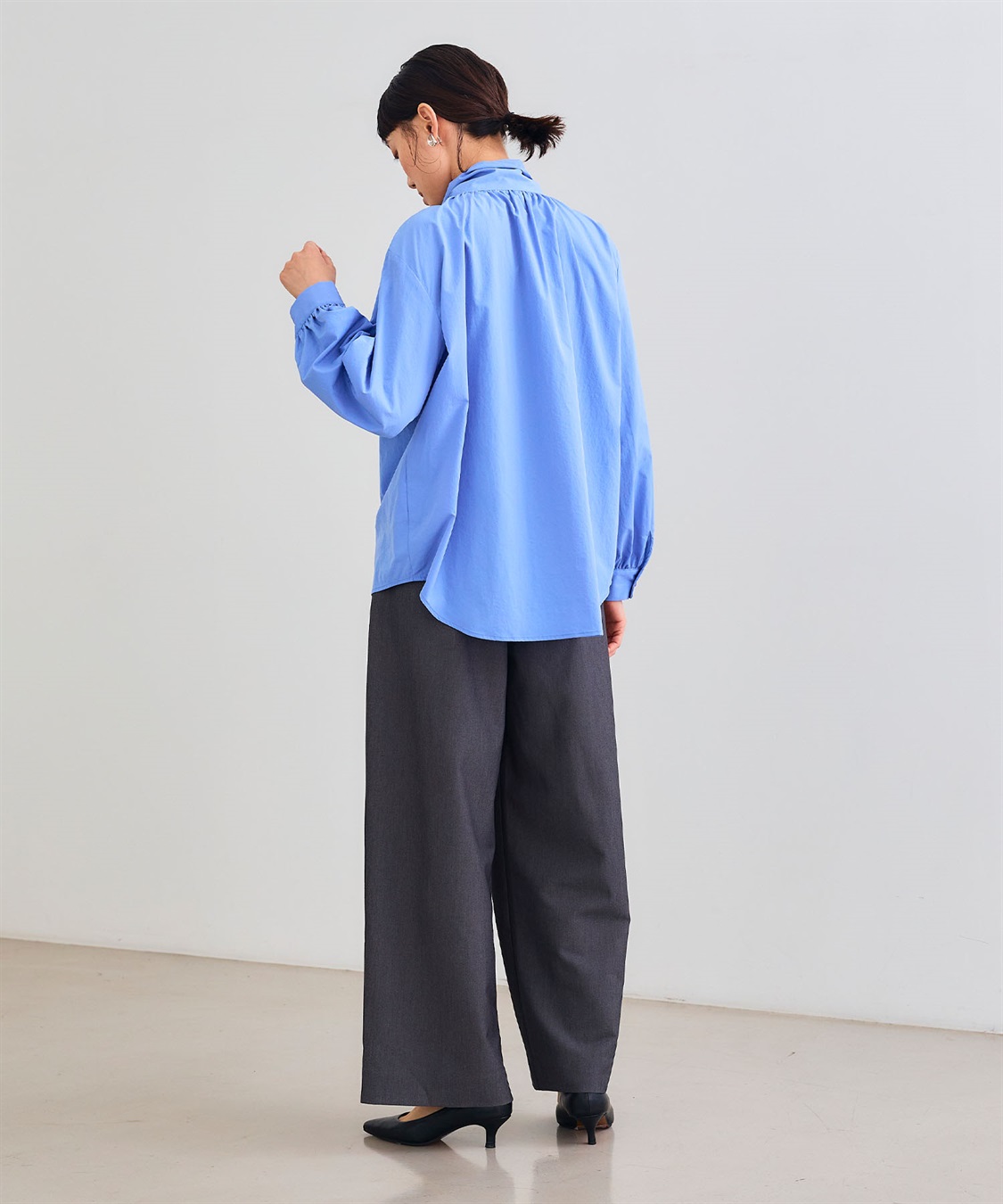 CROSS FUNCTION 《シワになりにくい》リボンボウタイボリュームシャツ_sub_11