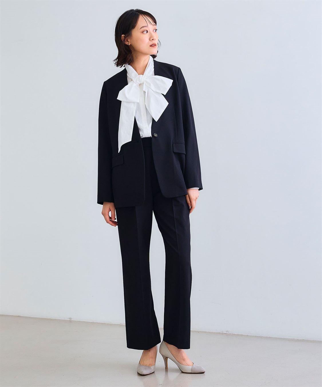 CROSS FUNCTION 《シワになりにくい》リボンボウタイボリュームシャツ_sub_26