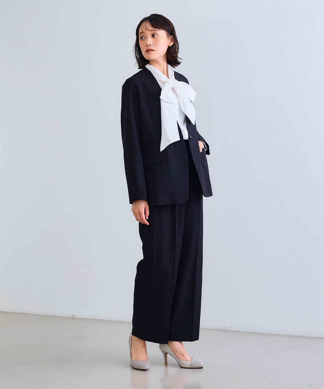 CROSS FUNCTION 《シワになりにくい》リボンボウタイボリュームシャツ_sub_27