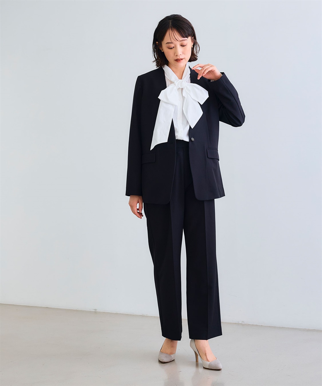 CROSS FUNCTION 《シワになりにくい》リボンボウタイボリュームシャツ_sub_28