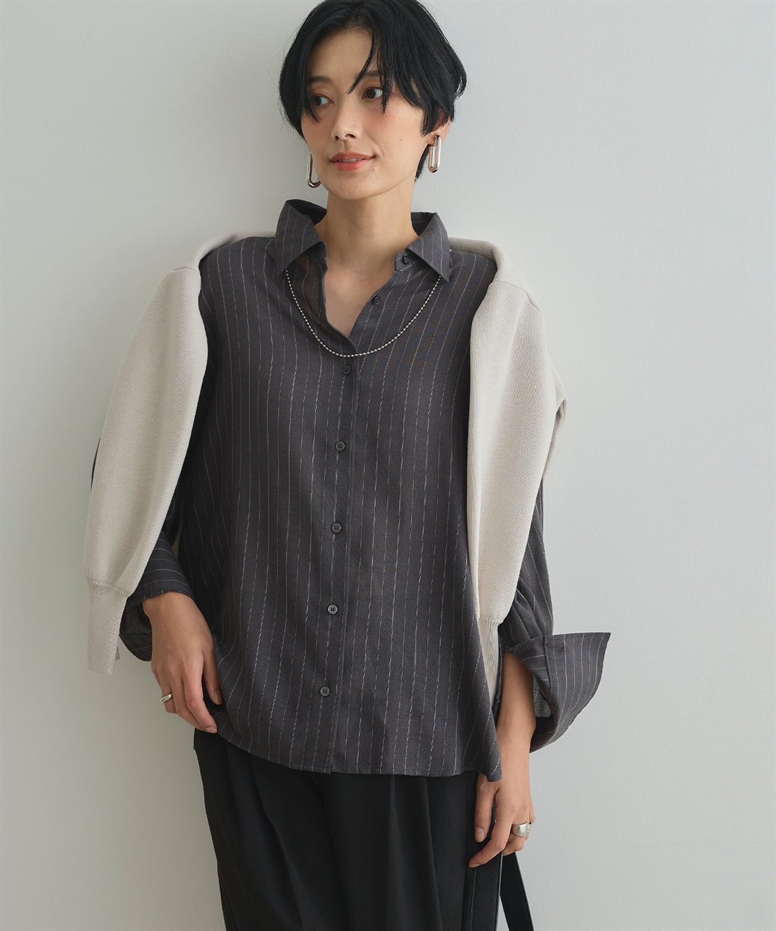 CROSS FUNCTION 《シワになりにくい》シアービエラルーズシャツ_sub_2