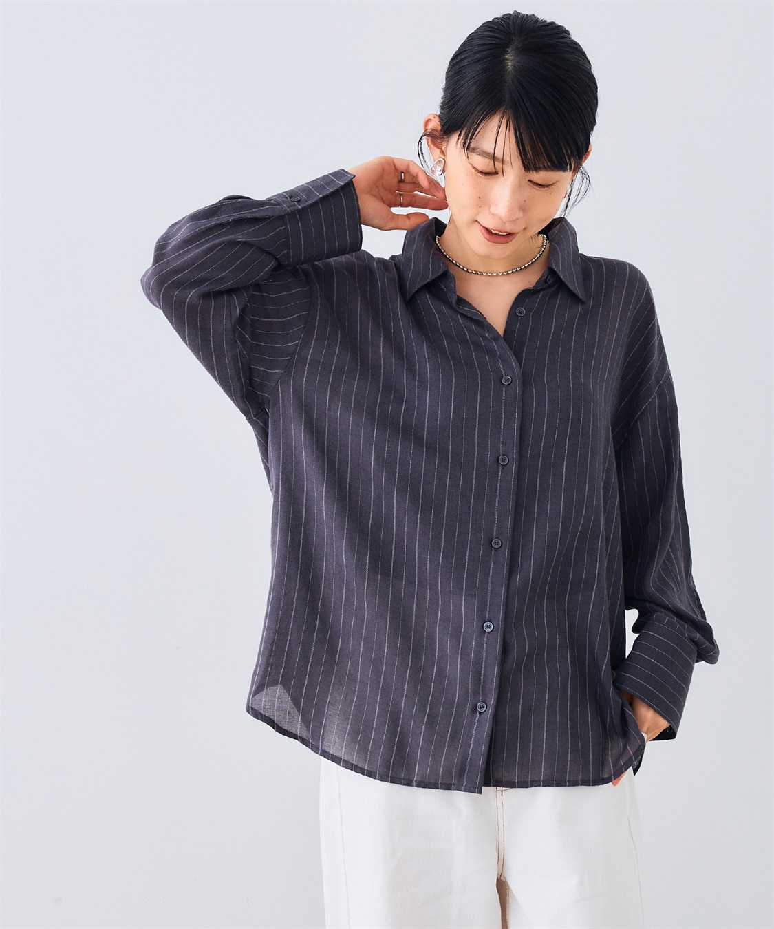 CROSS FUNCTION 《シワになりにくい》シアービエラルーズシャツ_sub_7