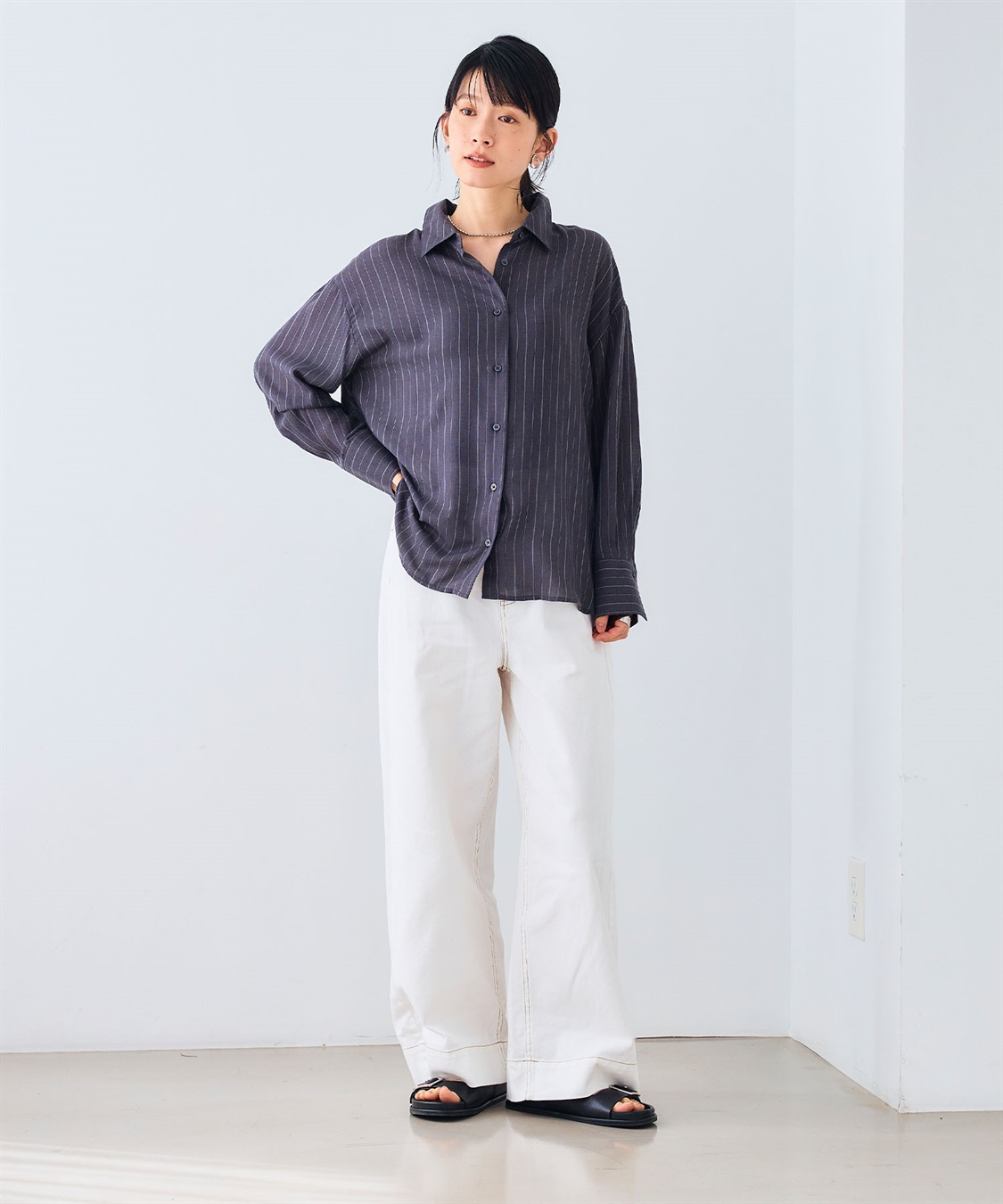 CROSS FUNCTION 《シワになりにくい》シアービエラルーズシャツ_sub_10