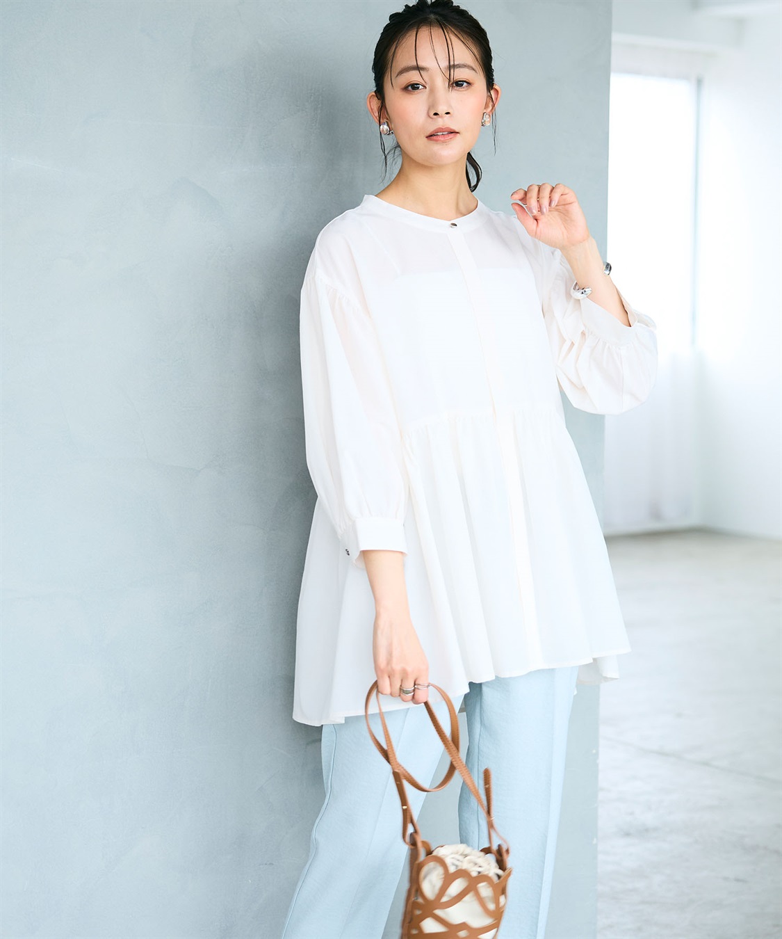 CROSS FUNCTION 《吸水速乾》エブ楽 サッカーストライブペプラムブラウス_sub_1