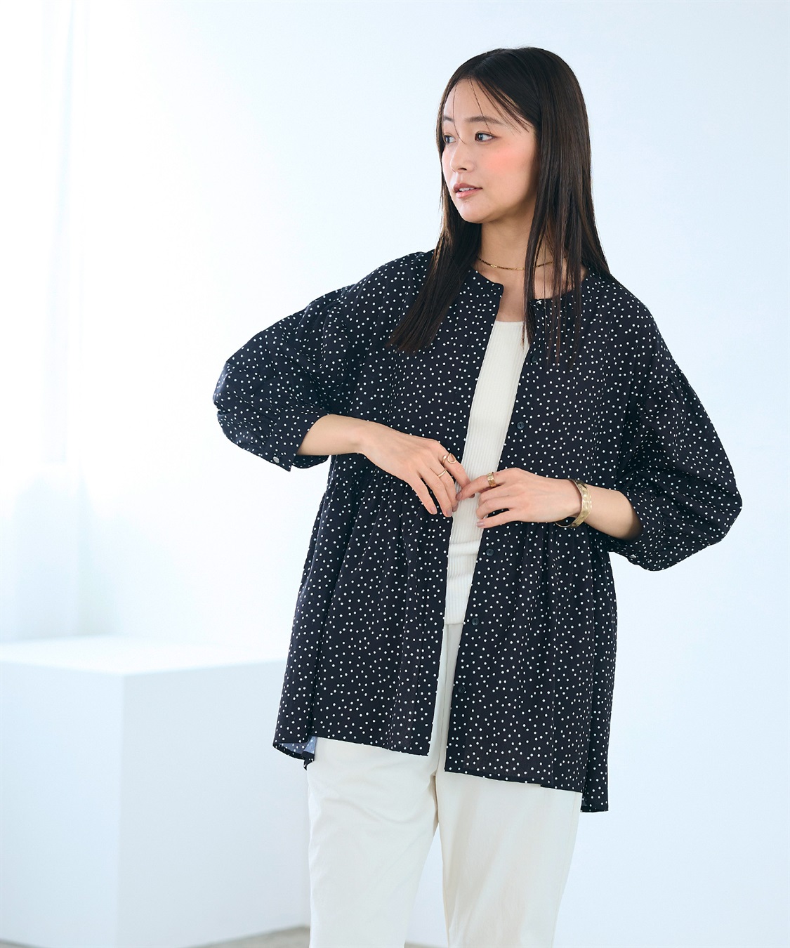 CROSS FUNCTION 《吸水速乾》エブ楽 サッカーストライブペプラムブラウス_sub_2