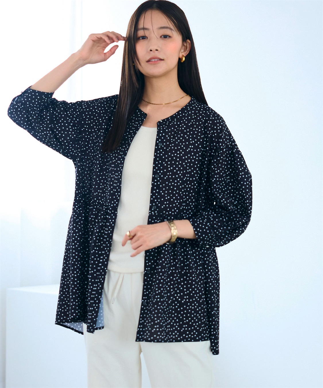 CROSS FUNCTION 《吸水速乾》エブ楽 サッカーストライブペプラムブラウス_sub_4