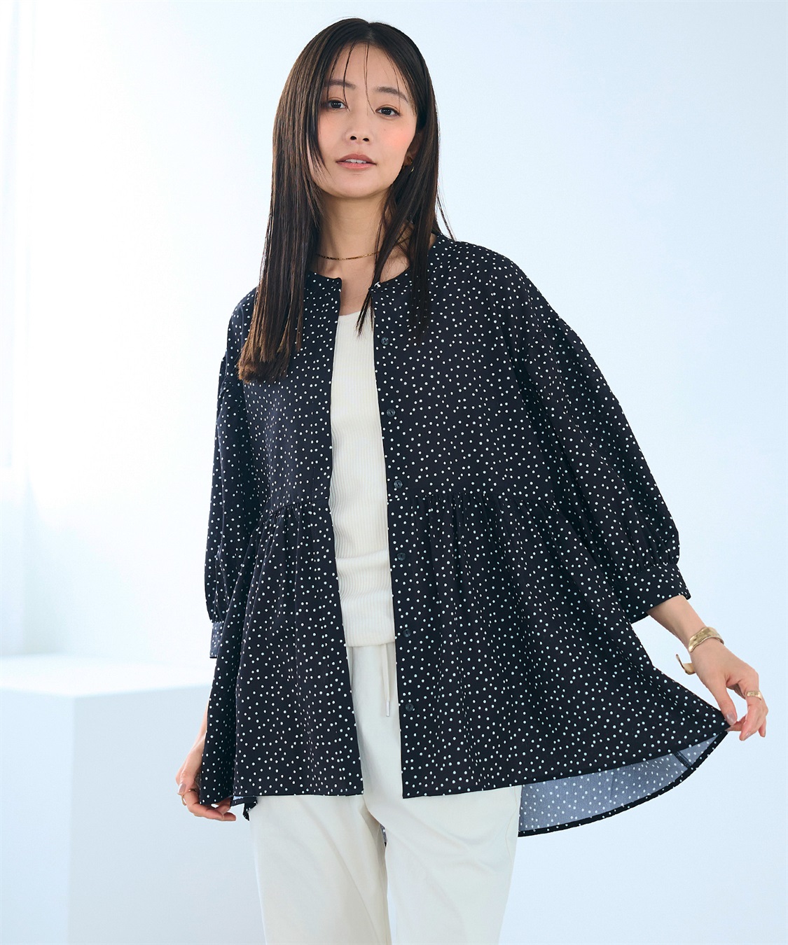 CROSS FUNCTION 《吸水速乾》エブ楽 サッカーストライブペプラムブラウス_sub_5