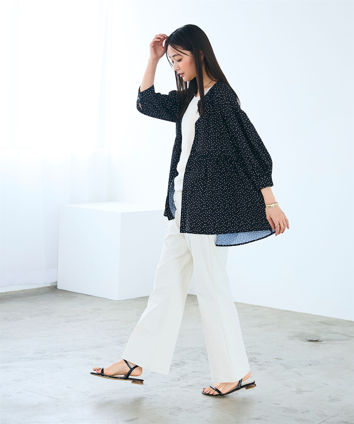 CROSS FUNCTION 《吸水速乾》エブ楽 サッカーストライブペプラムブラウス_sub_13