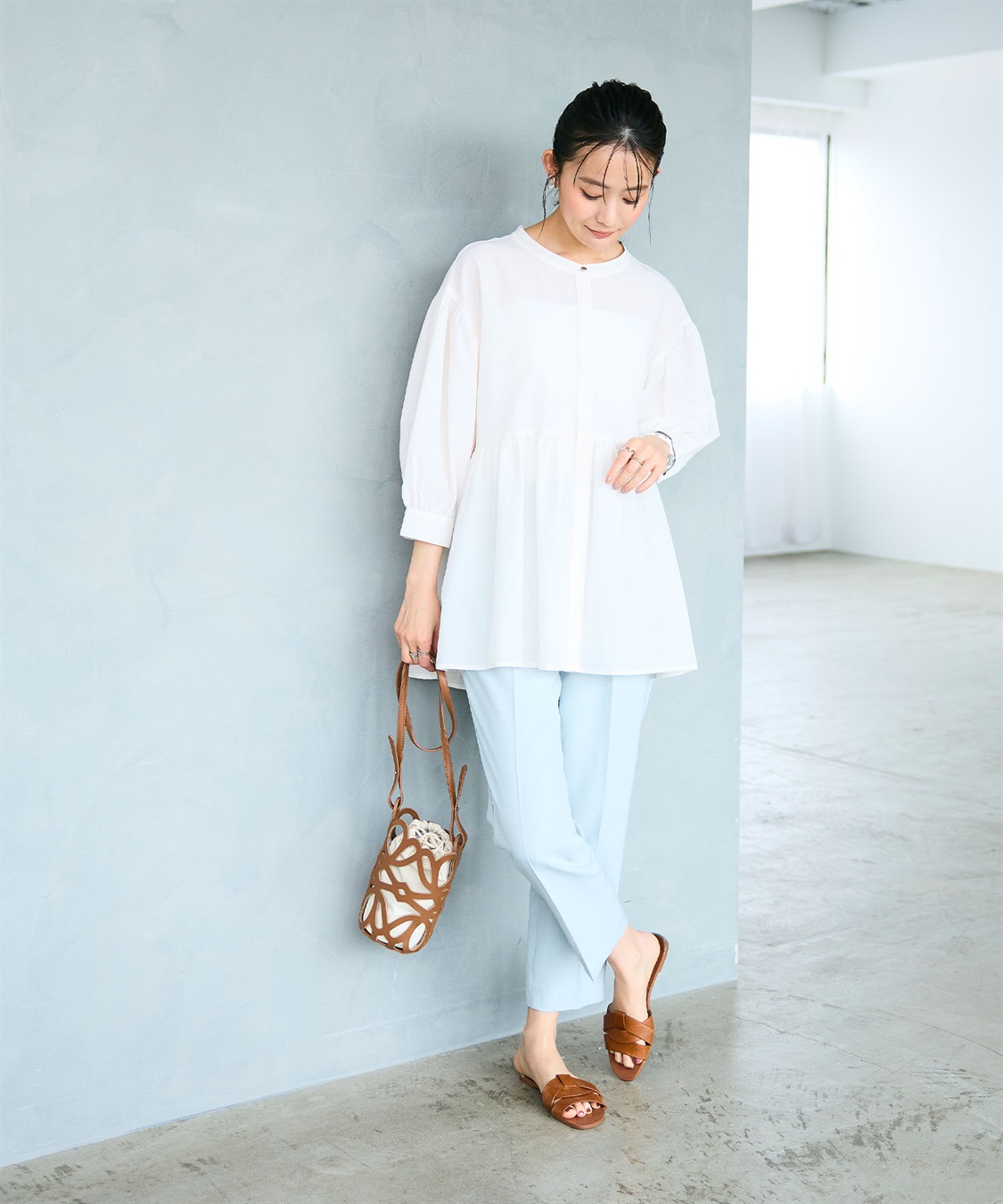 CROSS FUNCTION 《吸水速乾》エブ楽 サッカーストライブペプラムブラウス_sub_21