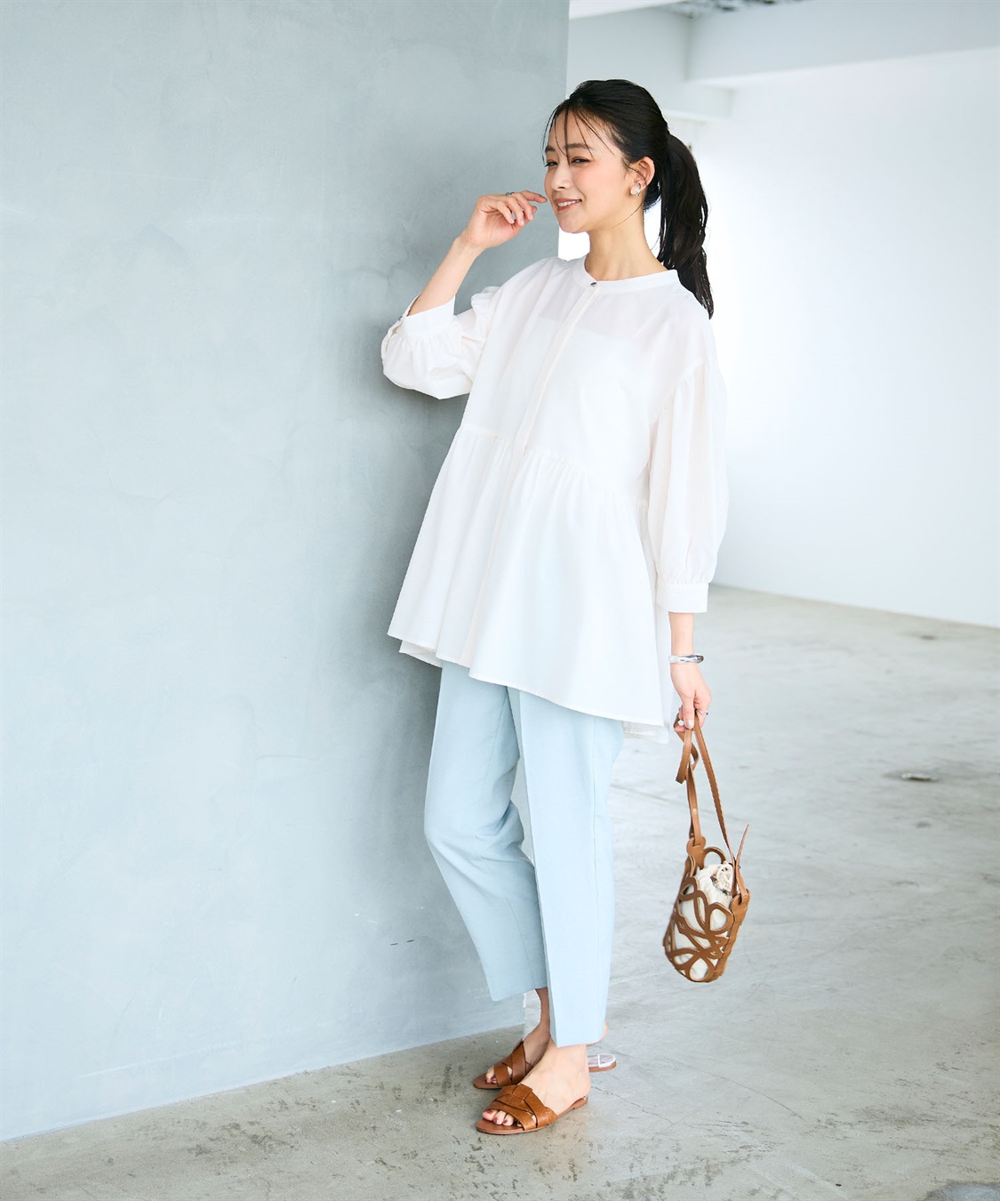 CROSS FUNCTION 《吸水速乾》エブ楽 サッカーストライブペプラムブラウス_sub_22