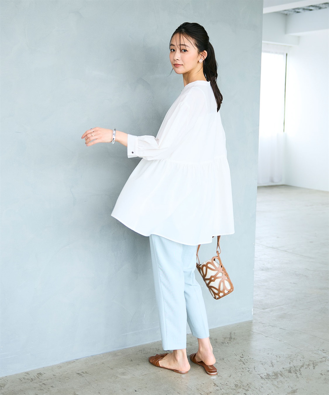 CROSS FUNCTION 《吸水速乾》エブ楽 サッカーストライブペプラムブラウス_sub_23