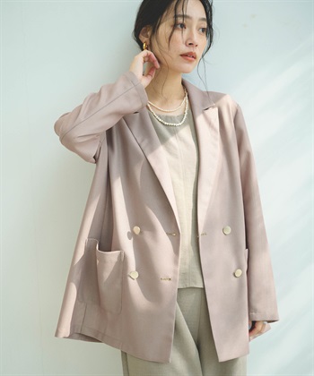 CROSS FUNCTION 《洗える》サマ美え 金釦メッシュテーラードダブルジャケット_subthumb_2