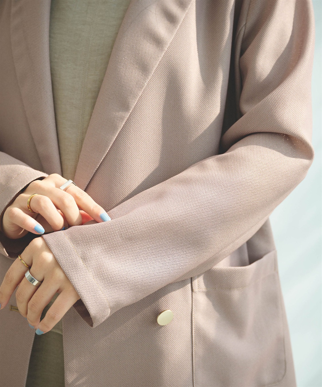 CROSS FUNCTION 《洗える》サマ美え 金釦メッシュテーラードダブルジャケット_sub_7