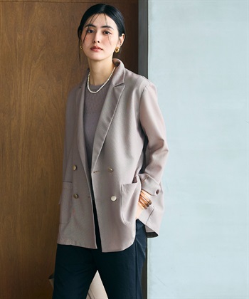 CROSS FUNCTION 《洗える》サマ美え 金釦メッシュテーラードダブルジャケット_subthumb_10