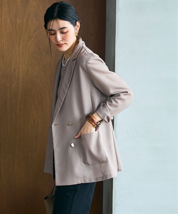 CROSS FUNCTION 《洗える》サマ美え 金釦メッシュテーラードダブルジャケット_subthumb_12