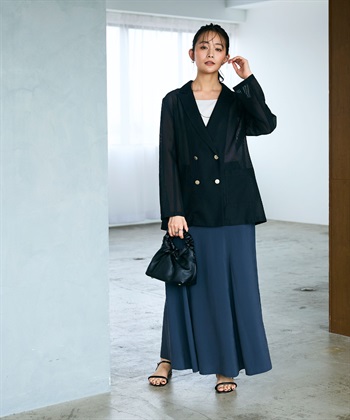 CROSS FUNCTION 《洗える》サマ美え 金釦メッシュテーラードダブルジャケット_subthumb_23