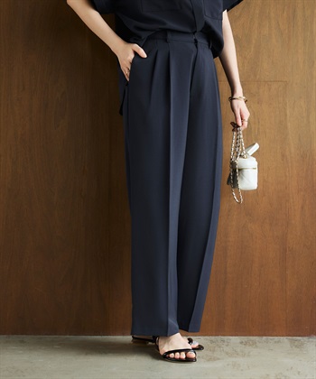 CROSS FUNCTION 《防シワ》サマナチュラリュクス ツータックワイドパンツ_subthumb_1