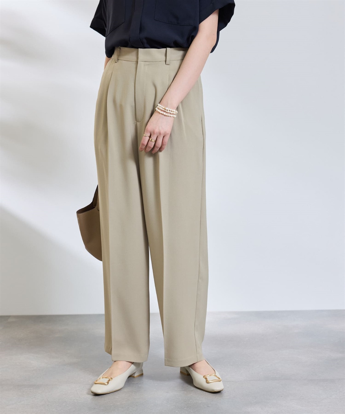 CROSS FUNCTION 《防シワ》サマナチュラリュクス ツータックワイドパンツ_sub_2